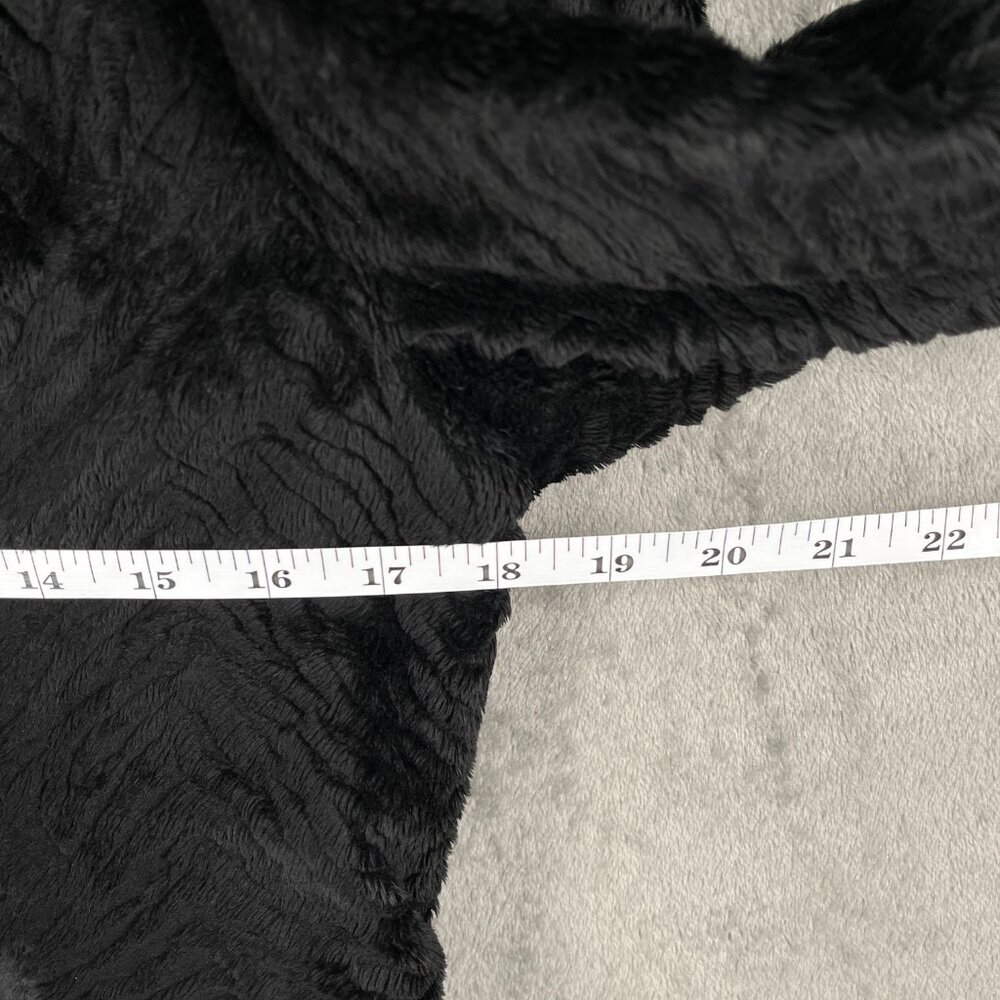 Giancarlo Ferrari Faux Fur Jacket Womens 4 Black Zip Up Y2K Indie Sleaze Blazer - Picture 5 of 6